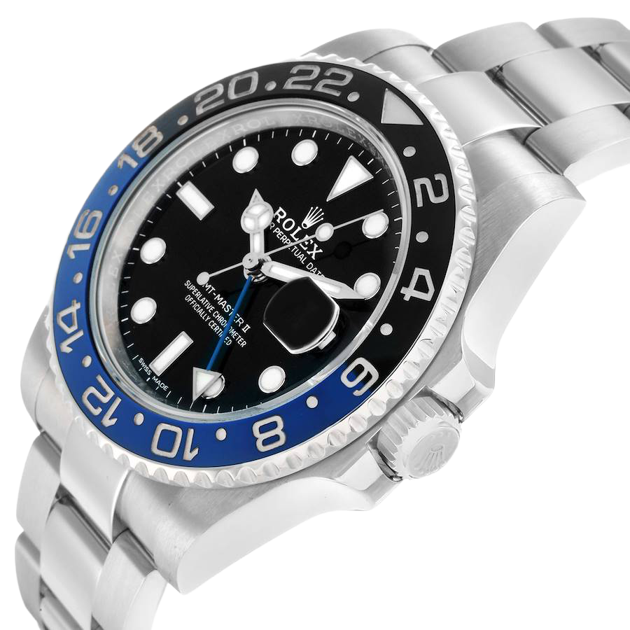 GMT Master II 40mm Steel Black Blue Batman Bezel Mens Watch 116710