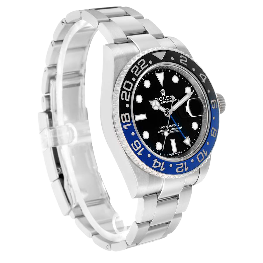 GMT Master II 40mm Steel Black Blue Batman Bezel Mens Watch 116710