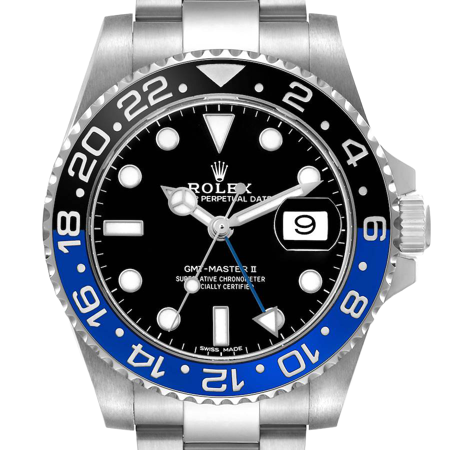 GMT Master II 40mm Steel Black Blue Batman Bezel Mens Watch 116710