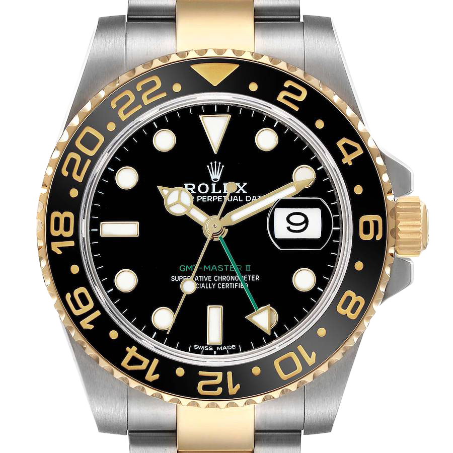 GMT Master II 40mm Steel Yellow Gold Mens Watch 116713