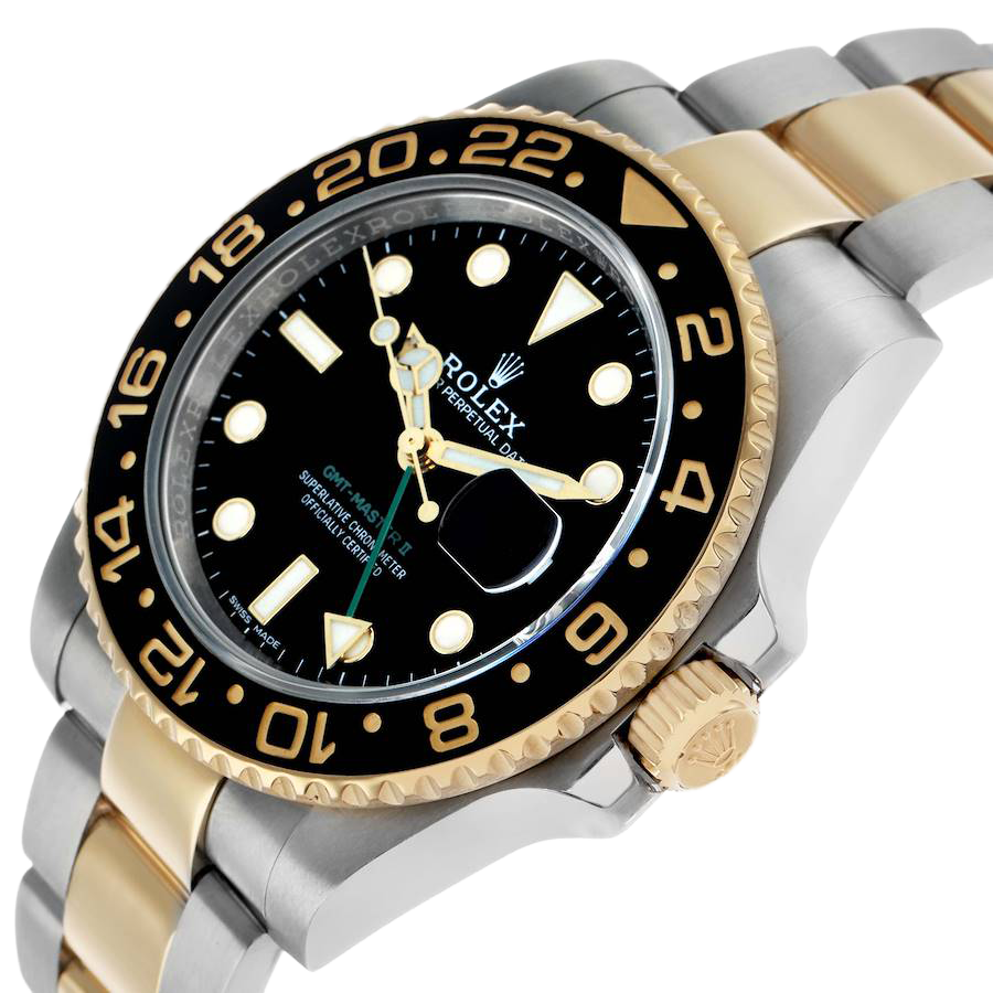 GMT Master II 40mm Steel Yellow Gold Mens Watch 116713
