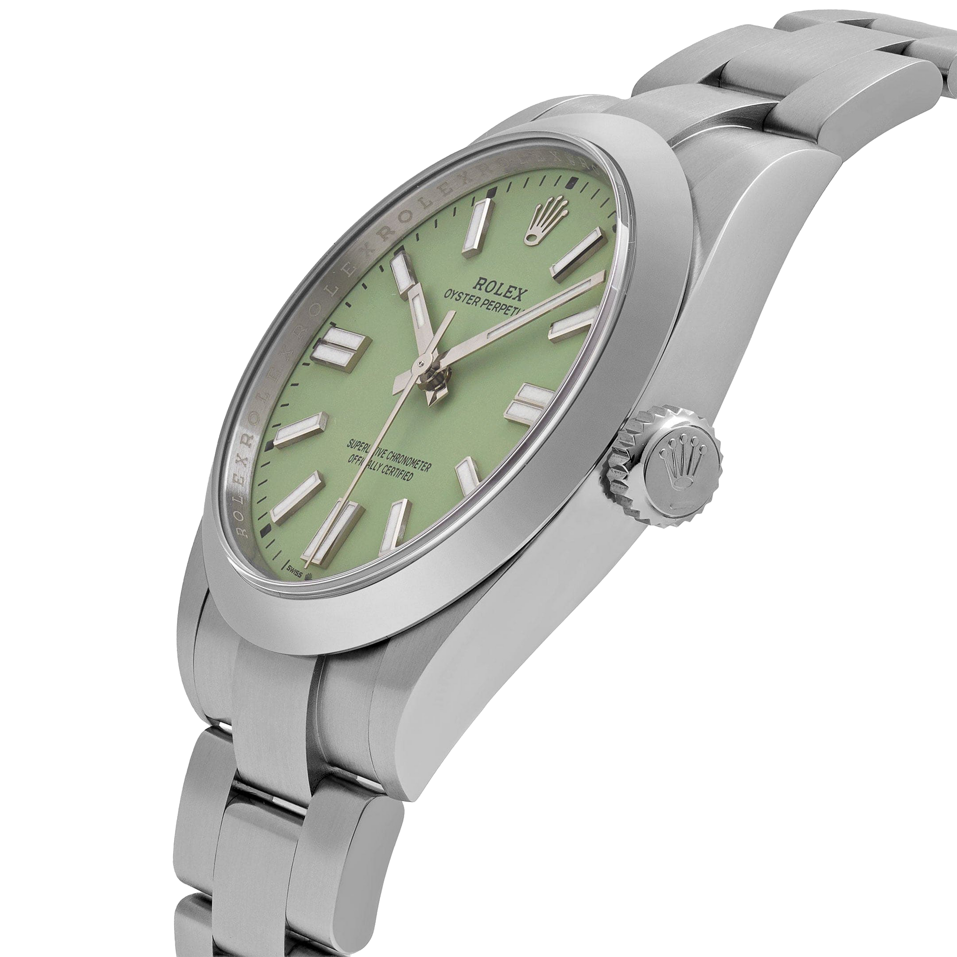 Oyster Perpetual 41mm Stainless Steel Pistachio Dial Men Watch 134300-0006 New 2025