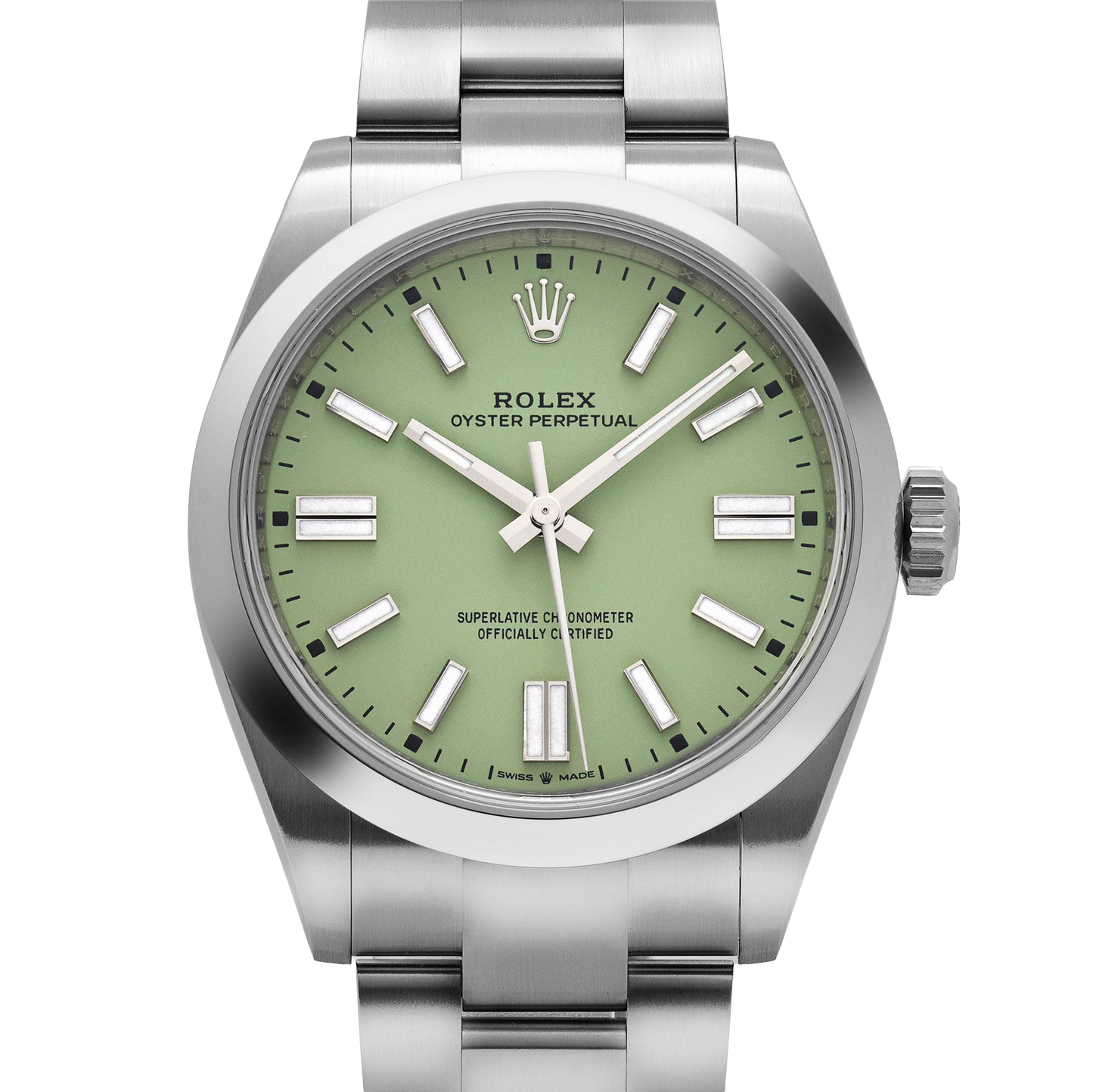 Oyster Perpetual 41mm Stainless Steel Pistachio Dial Men Watch 134300-0006 New 2025