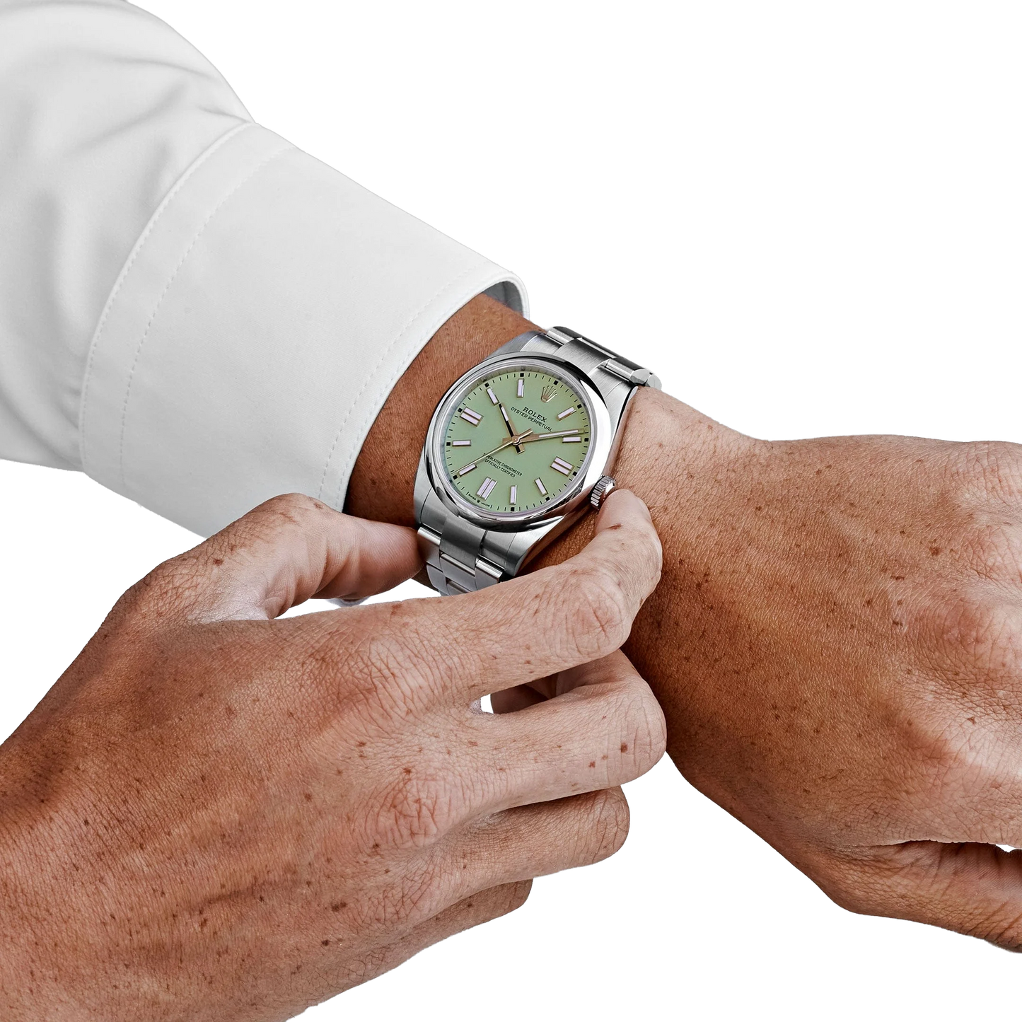 Oyster Perpetual 41mm Stainless Steel Pistachio Dial Men Watch 134300-0006 New 2025