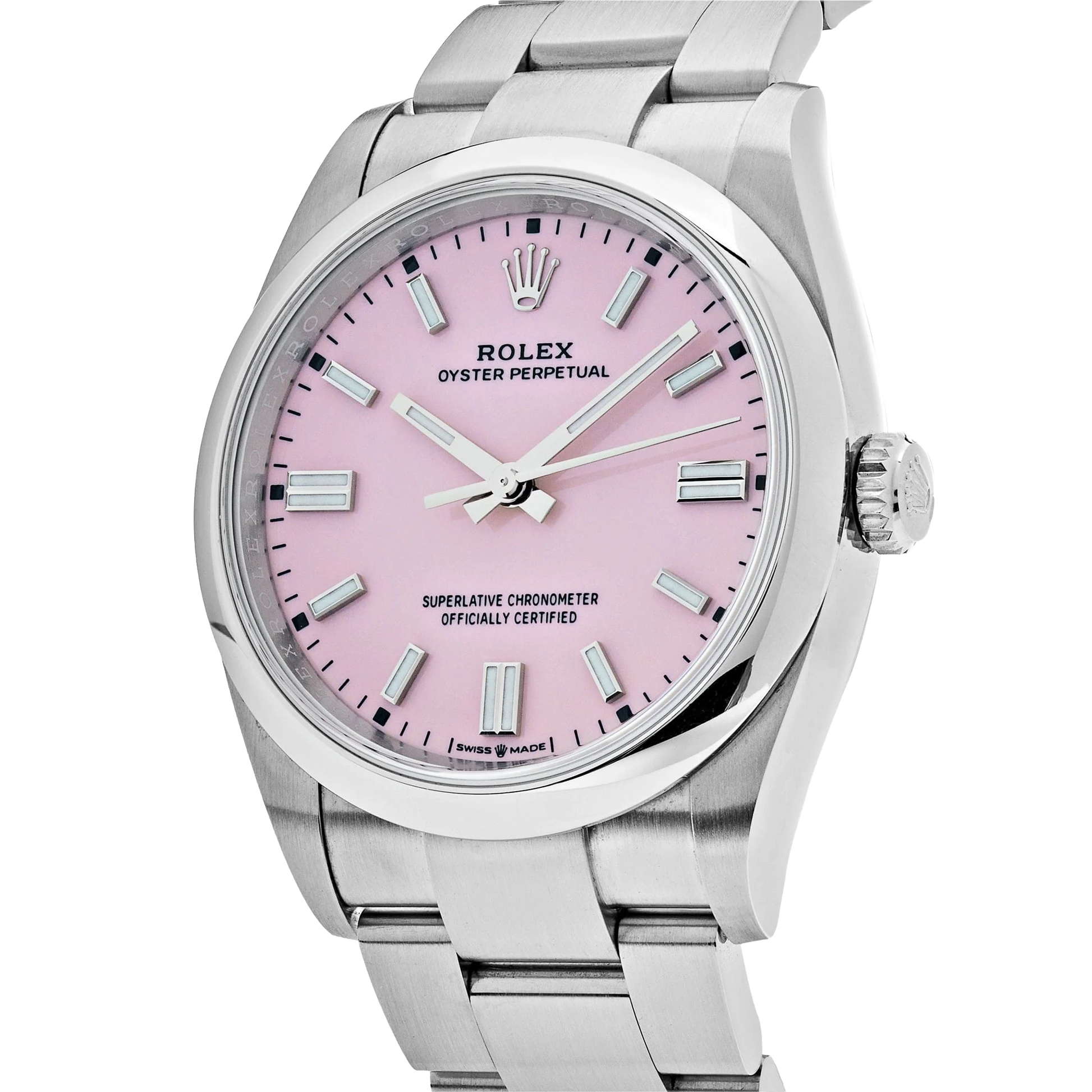 Oyster Perpetual 41mm Stainless Steel Candy Pink Dial Men Watch 134300-0013 New 2025