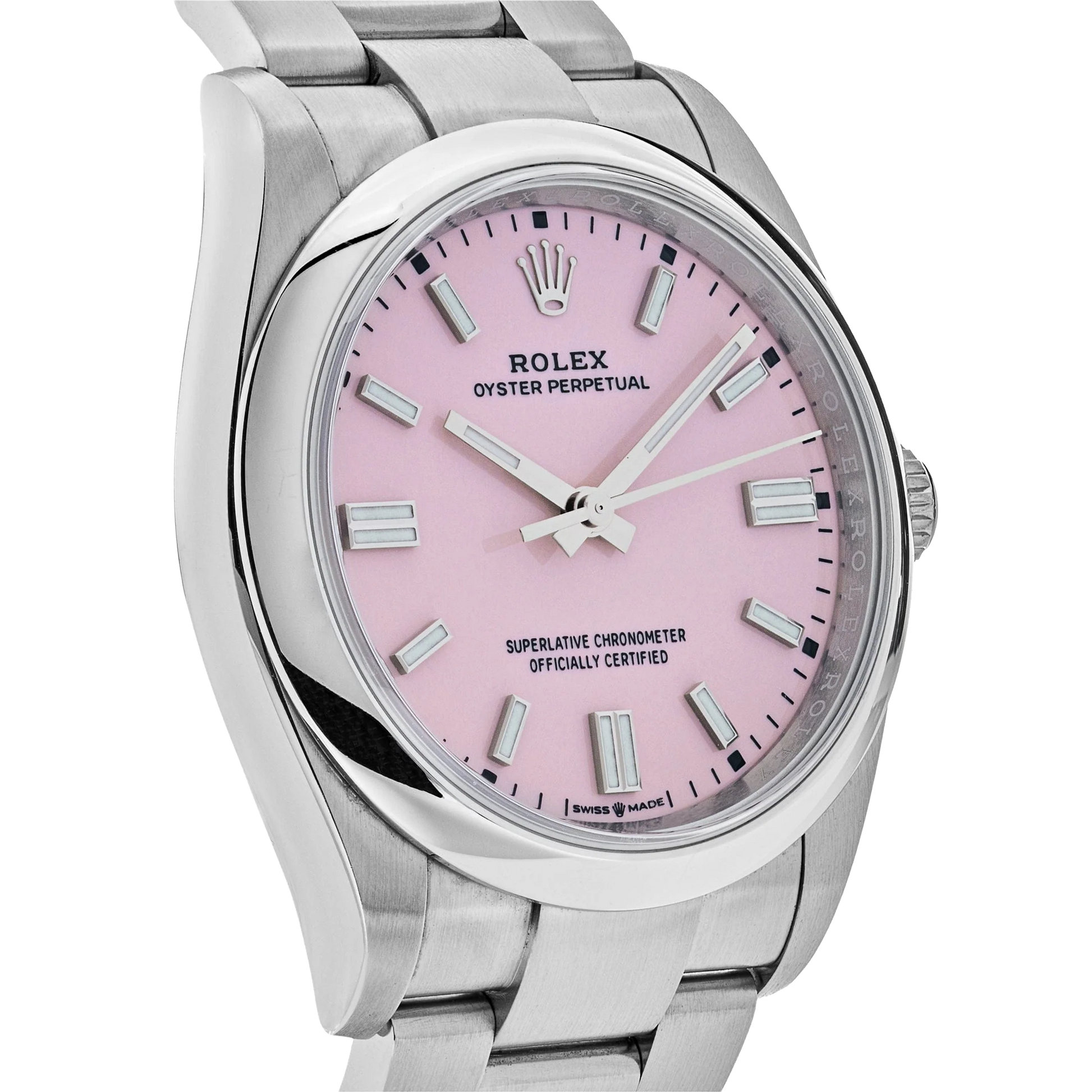 Oyster Perpetual 41mm Stainless Steel Candy Pink Dial Men Watch 134300-0013 New 2025
