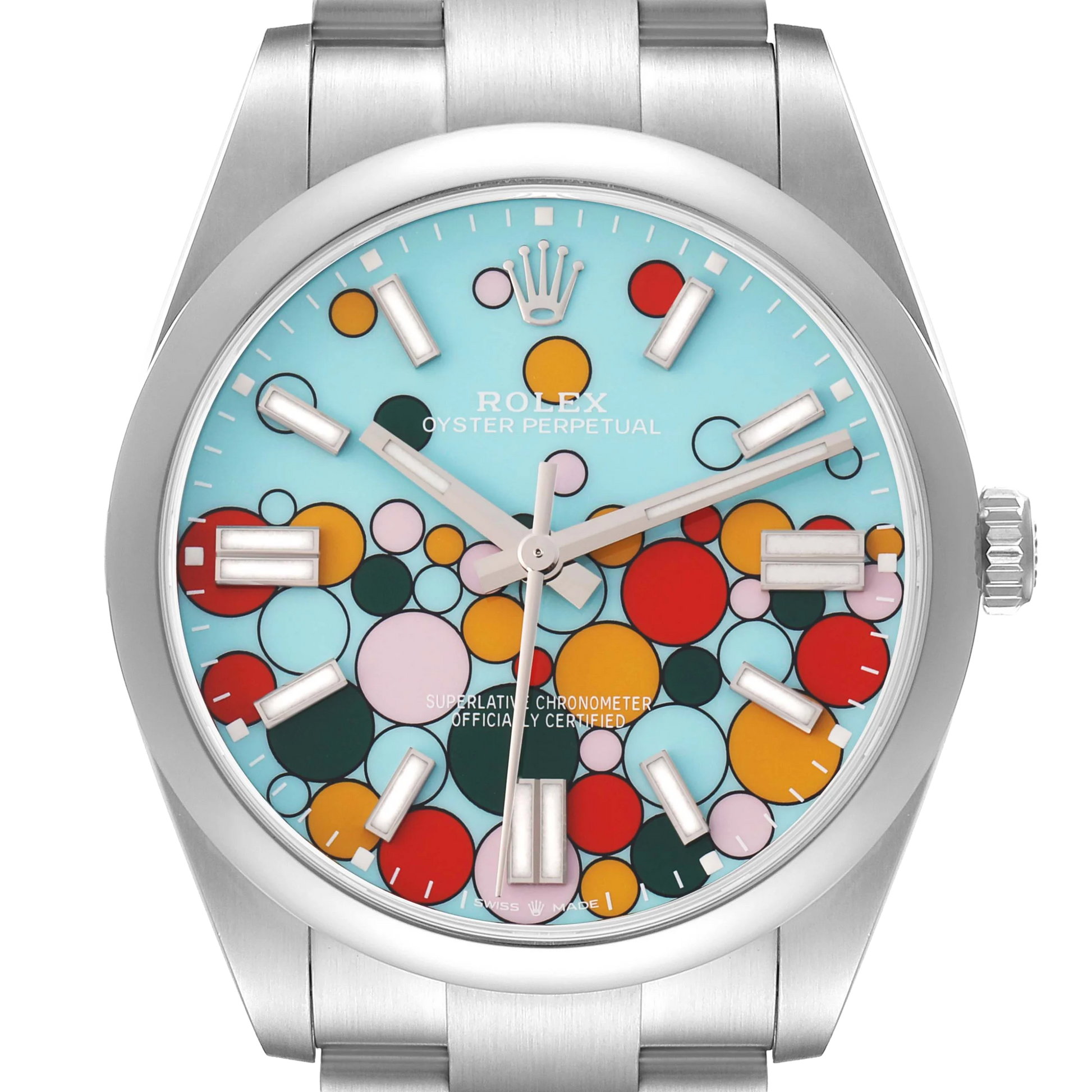 Oyster Perpetual 41mm Celebration Dial Steel Mens Watch 124300