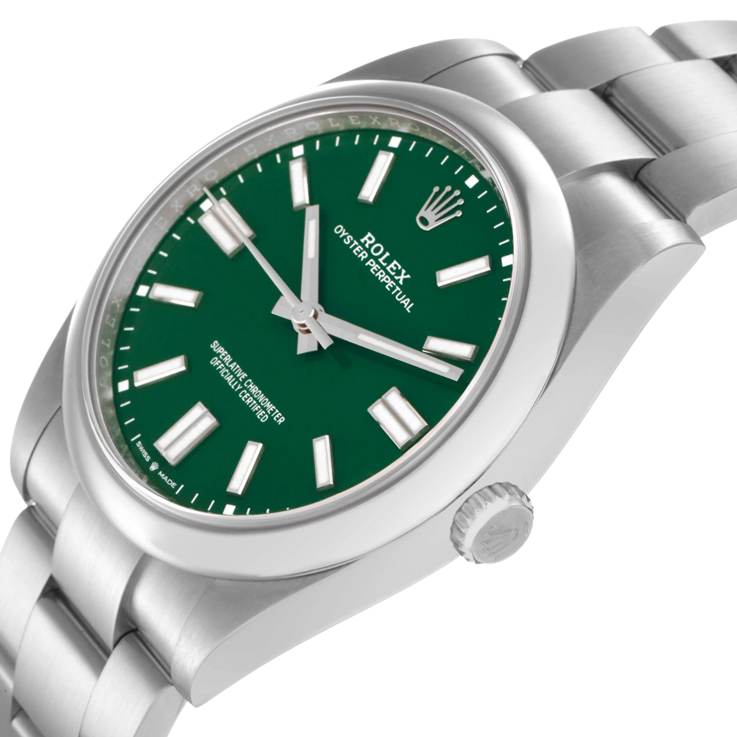 Oyster Perpetual 41mm Green Dial Steel Mens Watch 124300