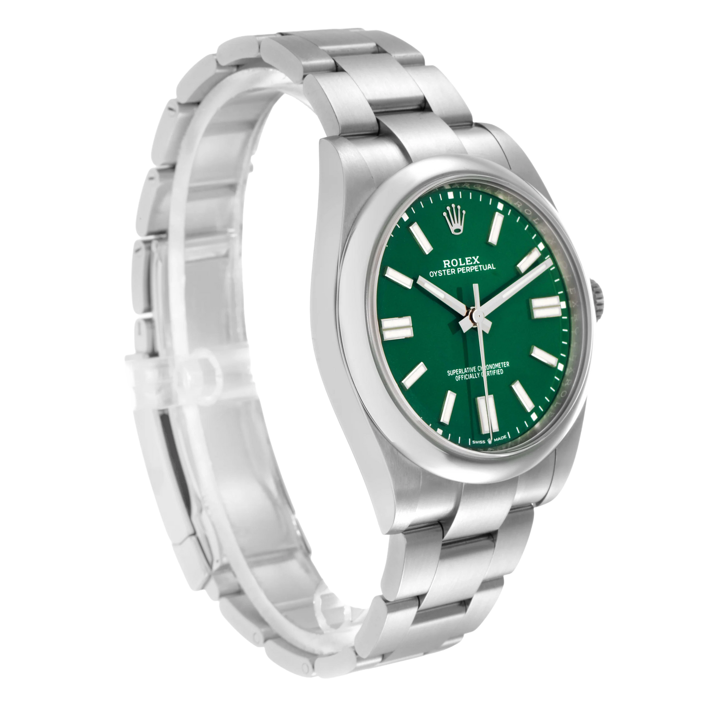 Oyster Perpetual 41mm Green Dial Steel Mens Watch 124300