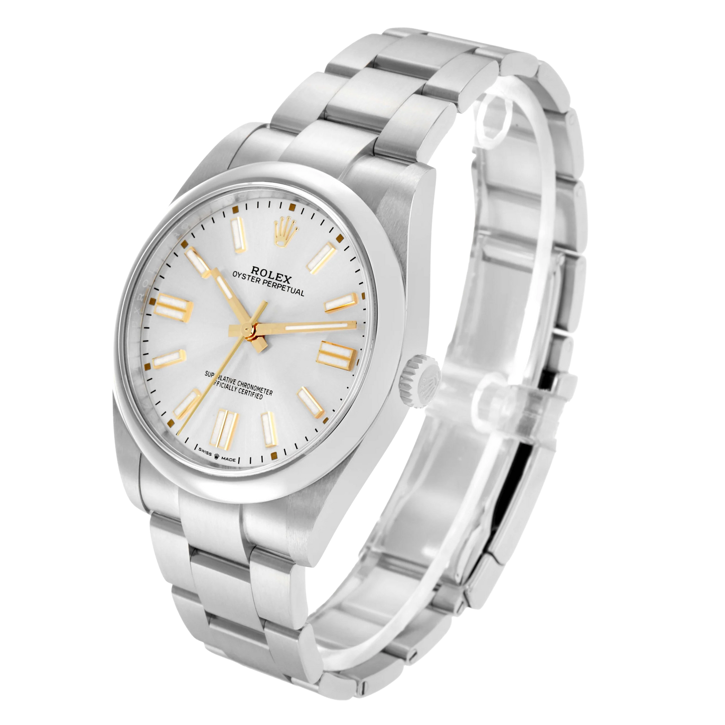 Oyster Perpetual 41mm Steel Silver Dial Mens Watch 124300