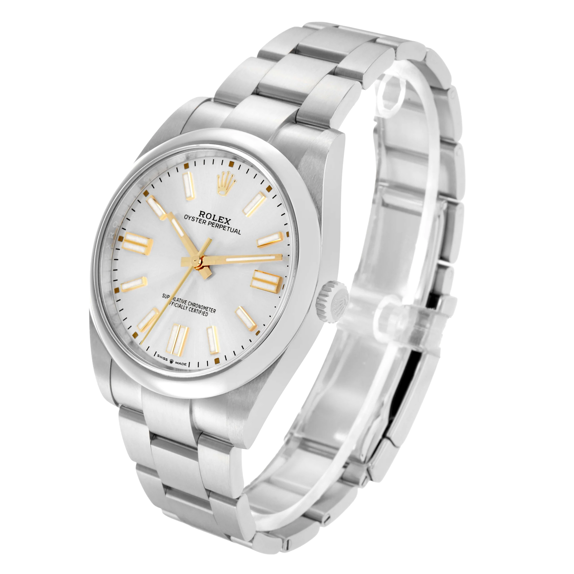 Oyster Perpetual 41mm Steel Silver Dial Mens Watch 124300