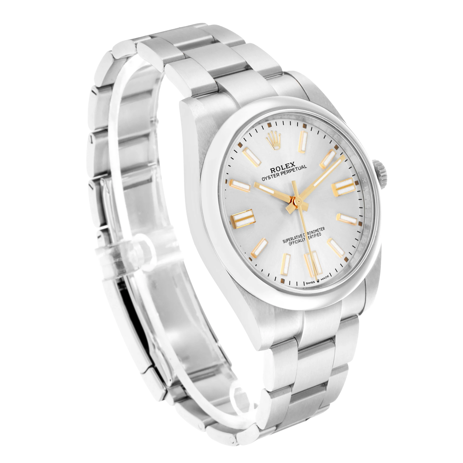 Oyster Perpetual 41mm Steel Silver Dial Mens Watch 124300