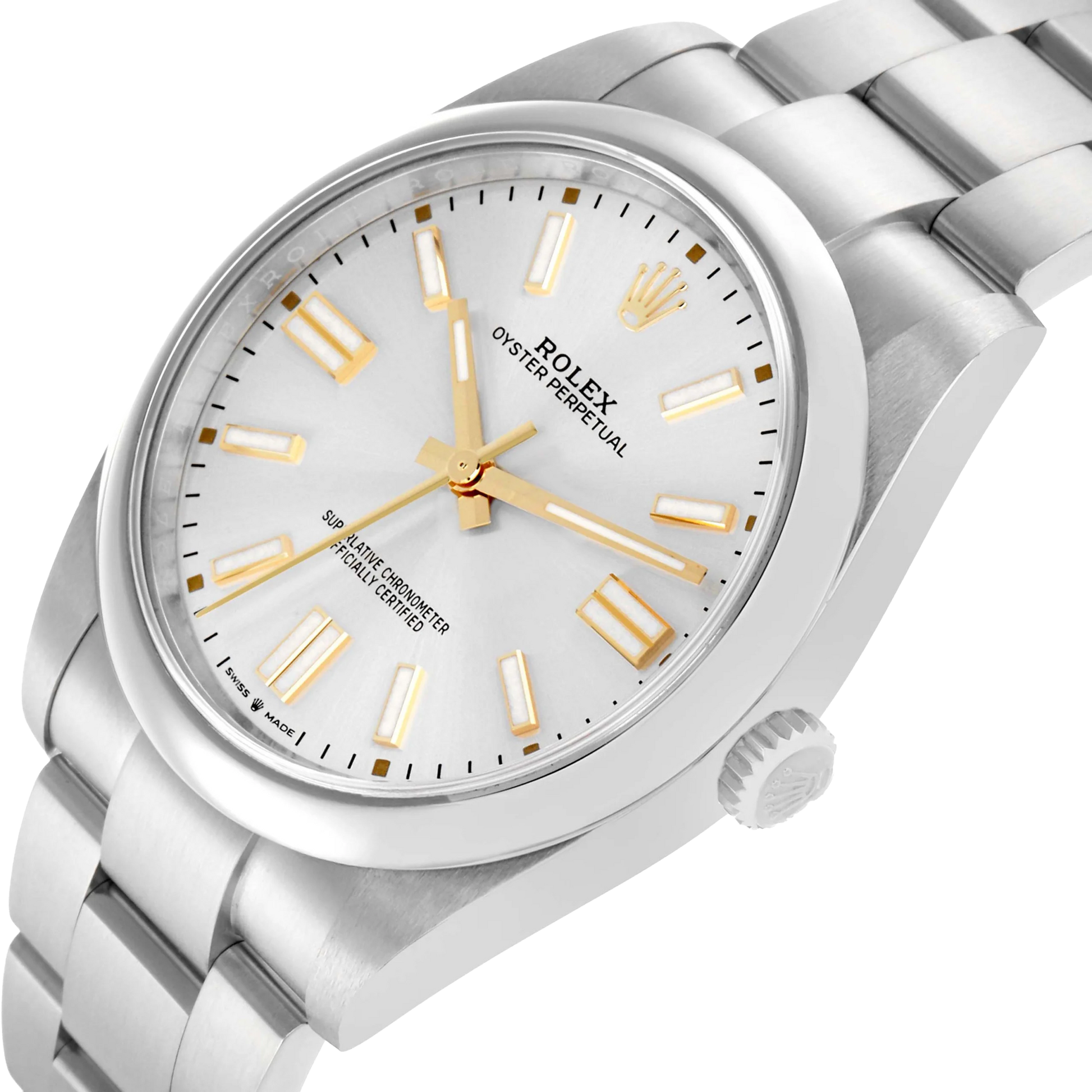 Oyster Perpetual 41mm Steel Silver Dial Mens Watch 124300