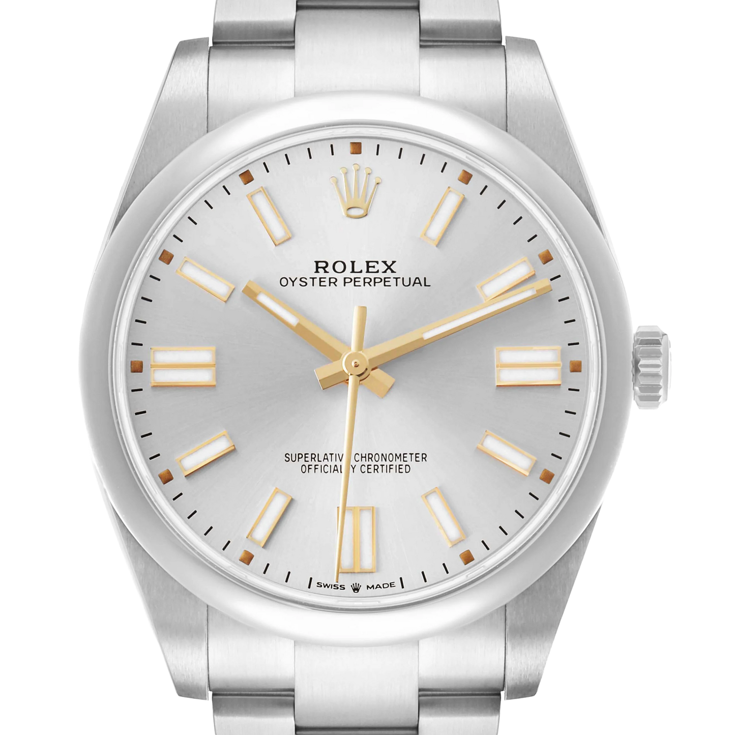 Oyster Perpetual 41mm Steel Silver Dial Mens Watch 124300
