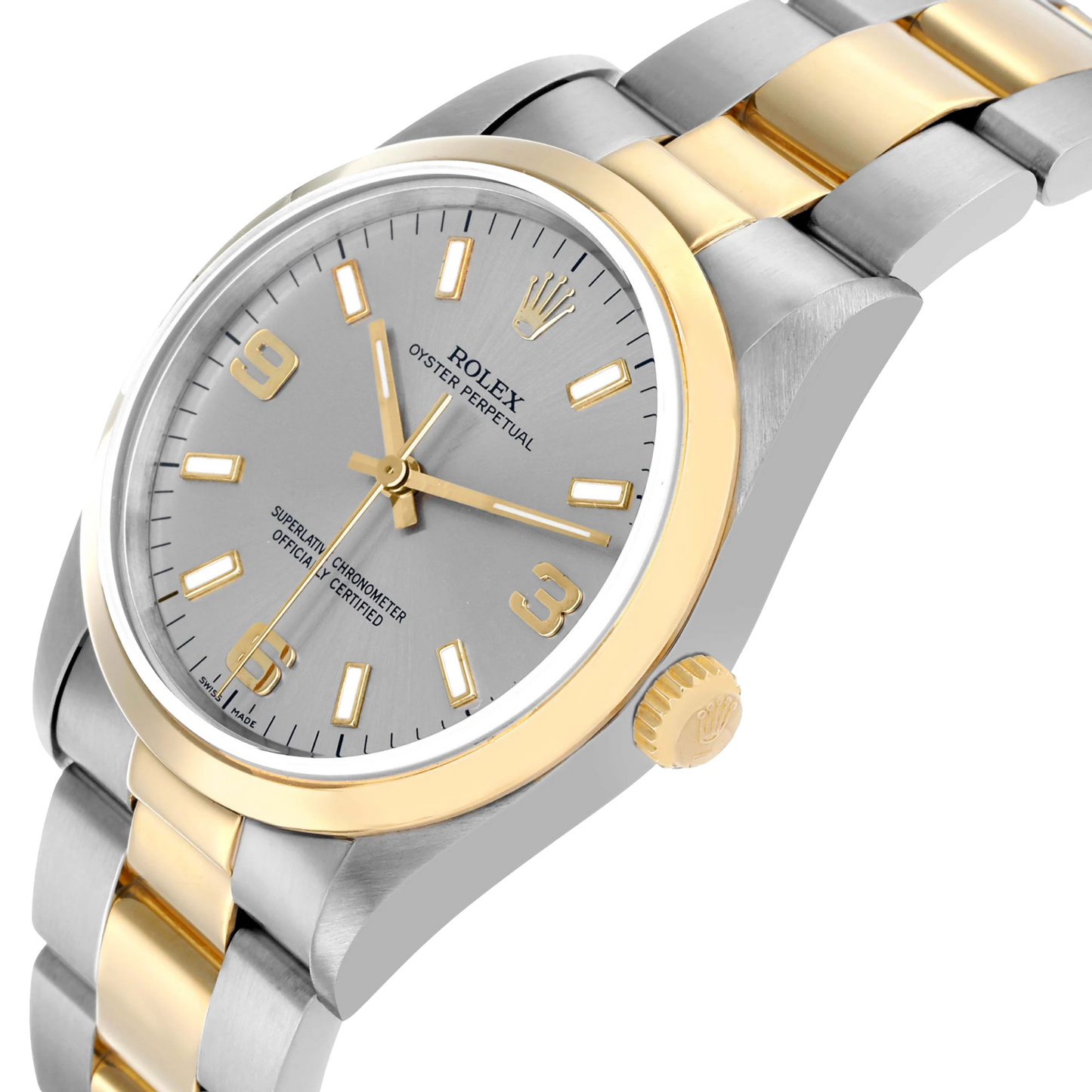 Oyster Perpetual 34mm Steel Yellow Gold Slate Dial Mens Watch 14203