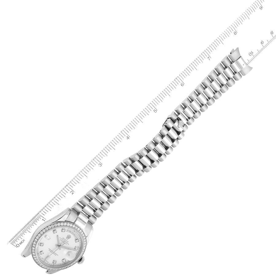 President Day-Date 36mm Platinum Diamond Mens Watch 118346