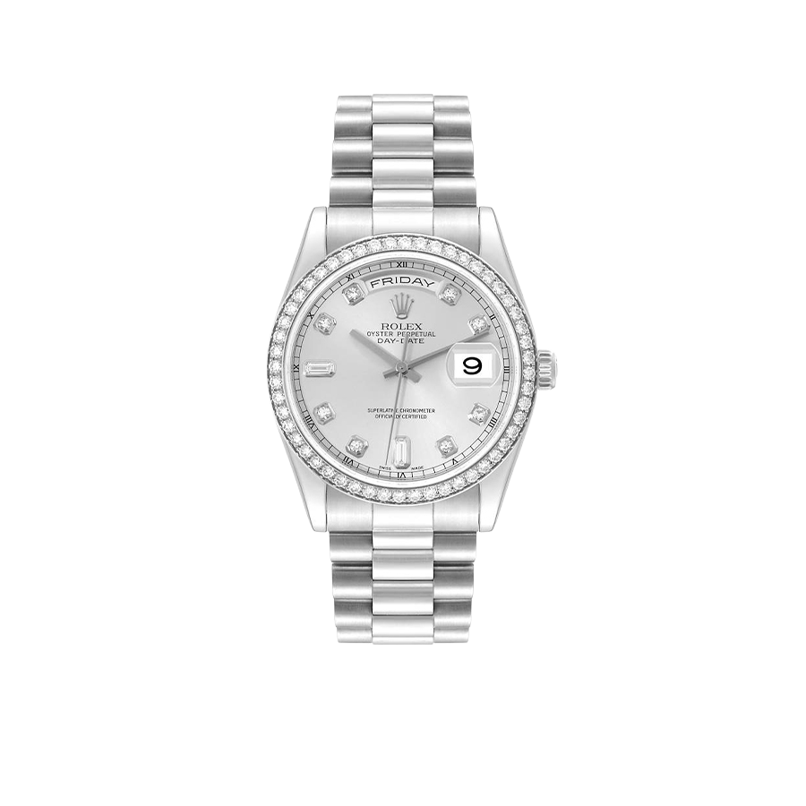 President Day-Date 36mm Platinum Diamond Mens Watch 118346