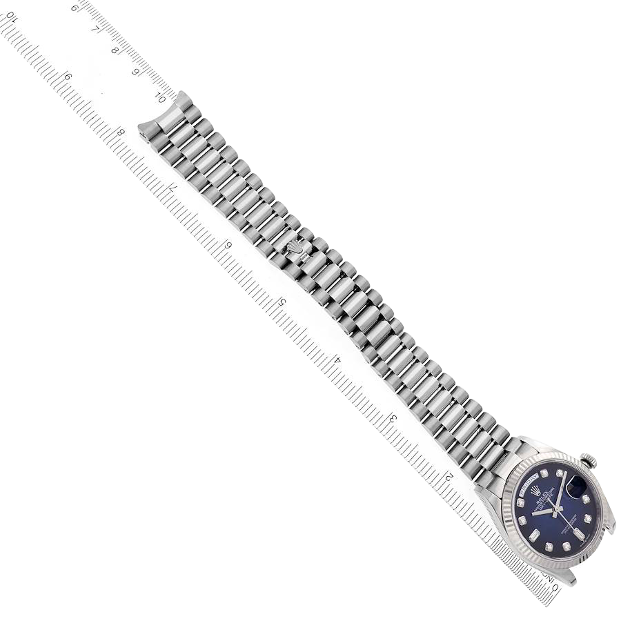 President Day-Date 36mm White Gold Ombre Diamond Dial Mens Watch 128239