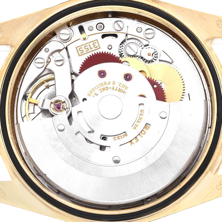President Day-Date 36mm Yellow Gold Diamond Bezel Mens Watch 118348