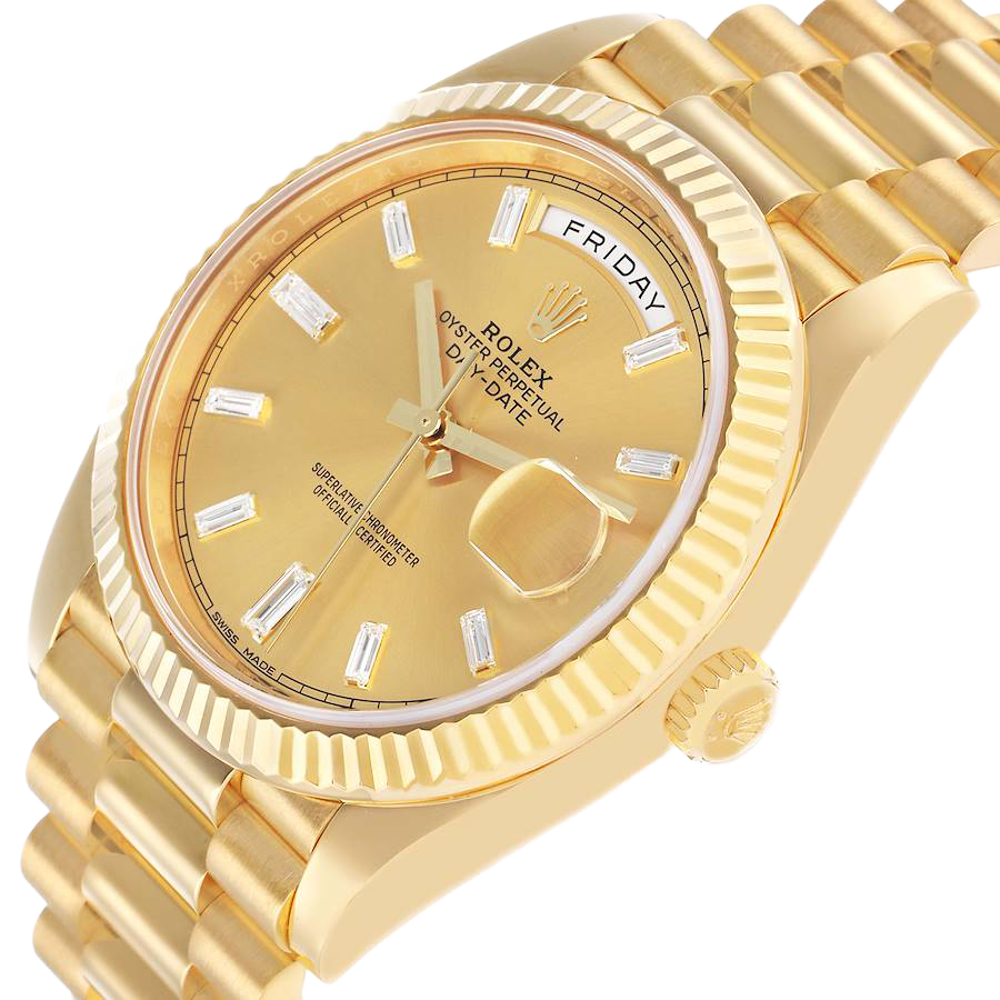 President Day-Date 40mm Yellow Gold Diamond Mens Watch 228238