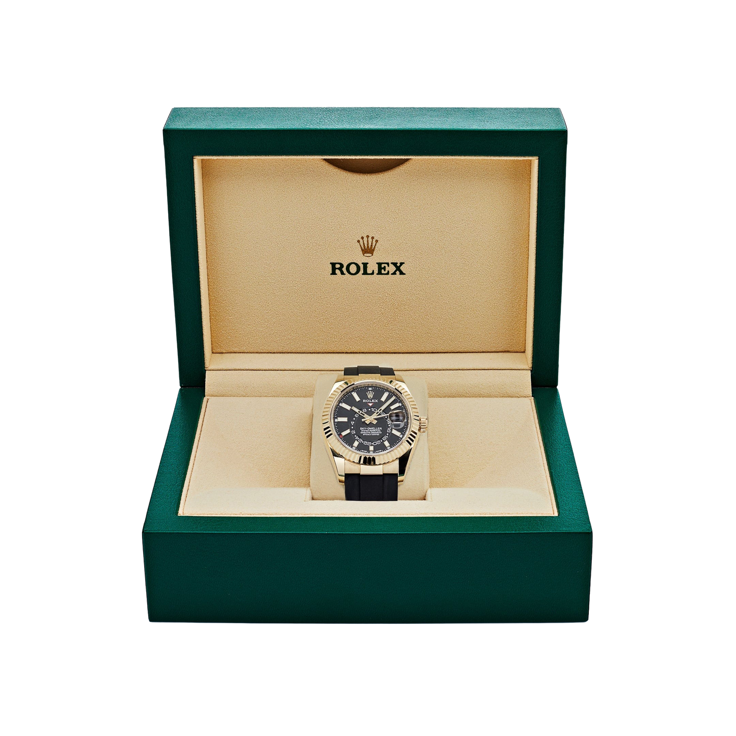 Sky-Dweller 42mm Yellow Gold Bright Black Dial 336238