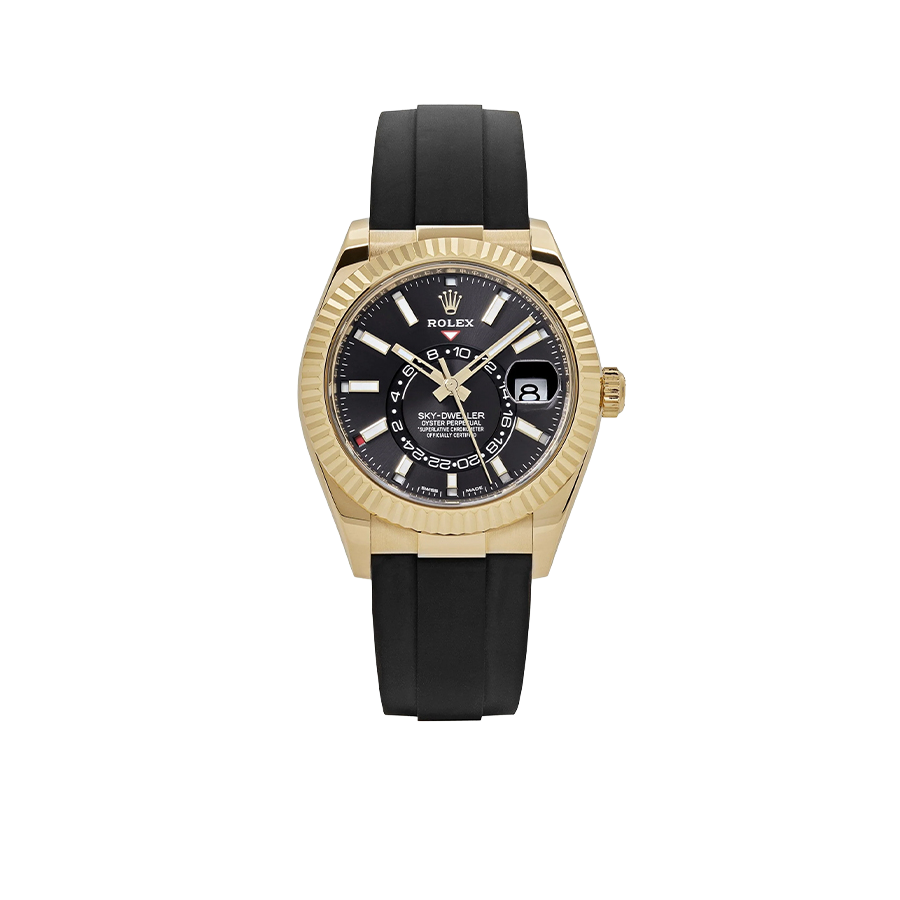 Sky-Dweller 42mm Yellow Gold Bright Black Dial 336238