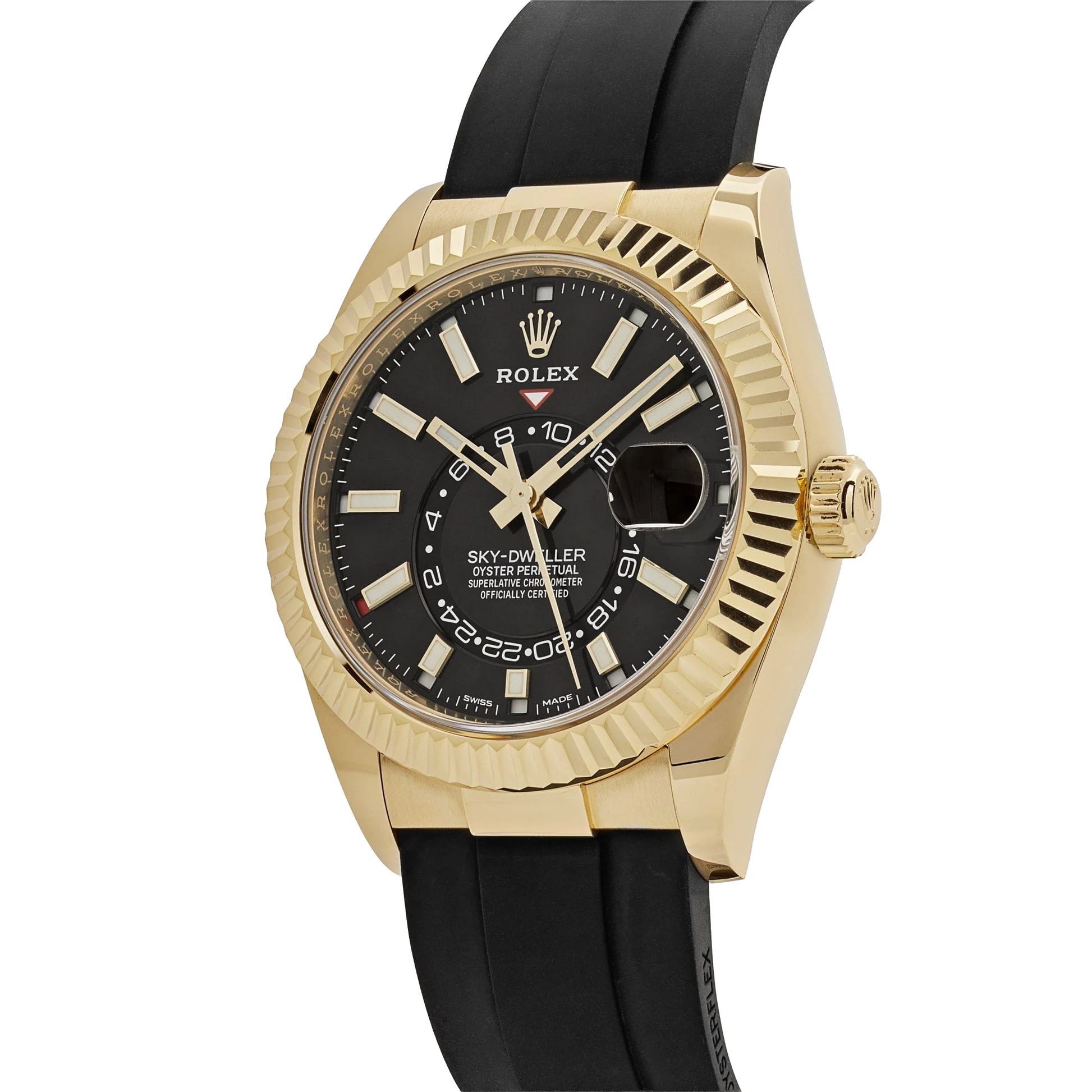 Sky-Dweller 42mm Yellow Gold Bright Black Dial 336238