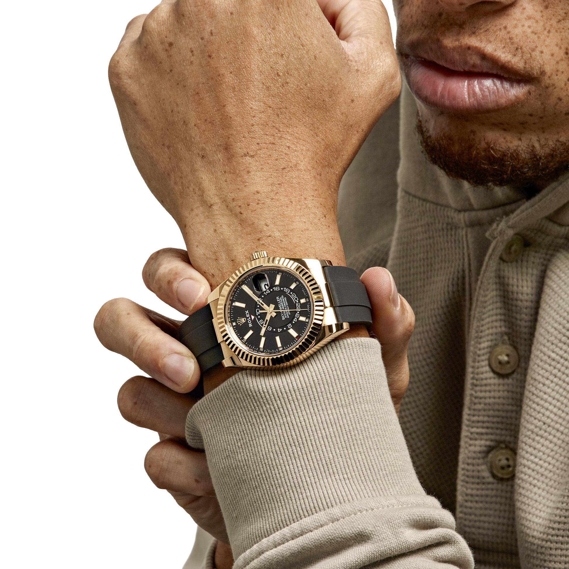 Sky-Dweller 42mm Yellow Gold Bright Black Dial 336238