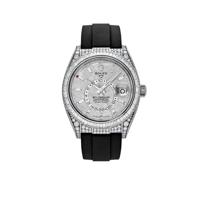 Sky-Dweller 42mm 18K White Gold Meteorite Dial Diamond Watch 326259TBR
