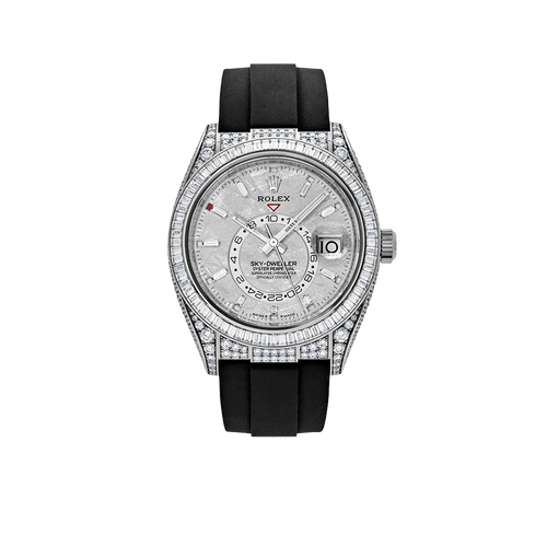 Sky-Dweller 42mm 18K White Gold Meteorite Dial Diamond Watch 326259TBR
