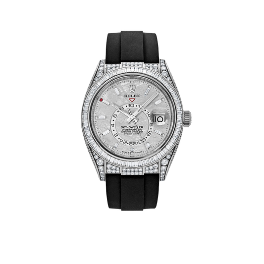 Sky-Dweller 42mm 18K White Gold Meteorite Dial Diamond Watch 326259TBR