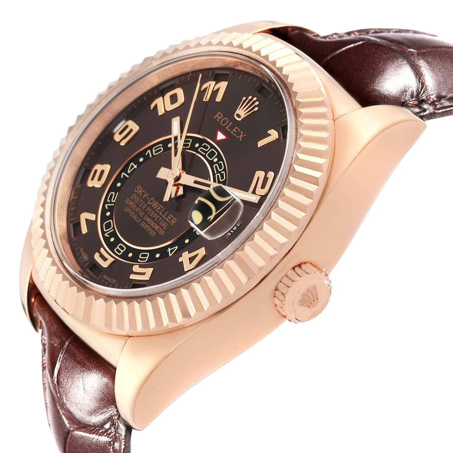 Sky-Dweller 42mm  Everose Chocolate Brown Dial Rose Gold Watch 326135