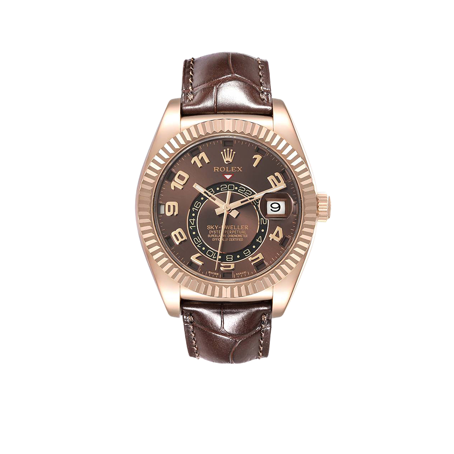 Sky-Dweller 42mm  Everose Chocolate Brown Dial Rose Gold Watch 326135