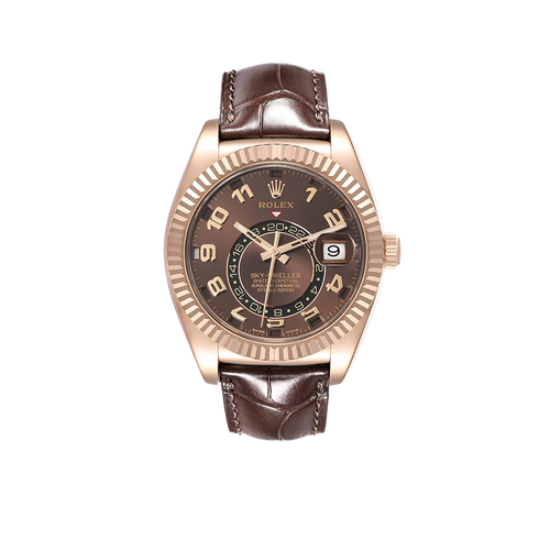 Sky-Dweller 42mm  Everose Chocolate Brown Dial Rose Gold Watch 326135