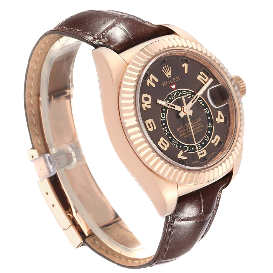 Sky-Dweller 42mm  Everose Chocolate Brown Dial Rose Gold Watch 326135