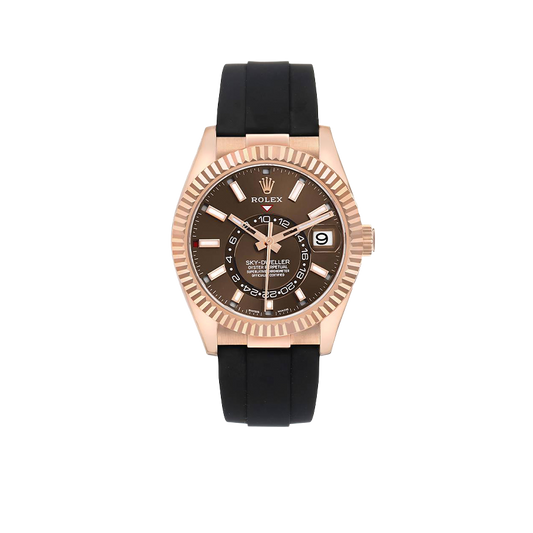 Sky-Dweller 42mm Rose Gold Chocolate Brown Dial Mens Watch 326235