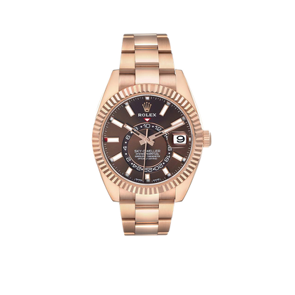 Sky-Dweller 42mm Rose Gold Chocolate Brown Dial Mens Watch 326935