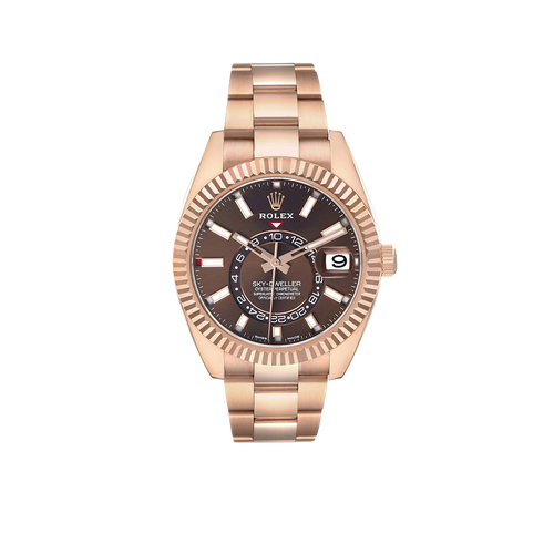 Sky-Dweller 42mm Rose Gold Chocolate Brown Dial Mens Watch 326935