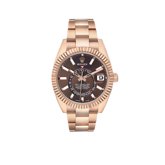 Sky-Dweller 42mm Rose Gold Chocolate Brown Dial Mens Watch 326935