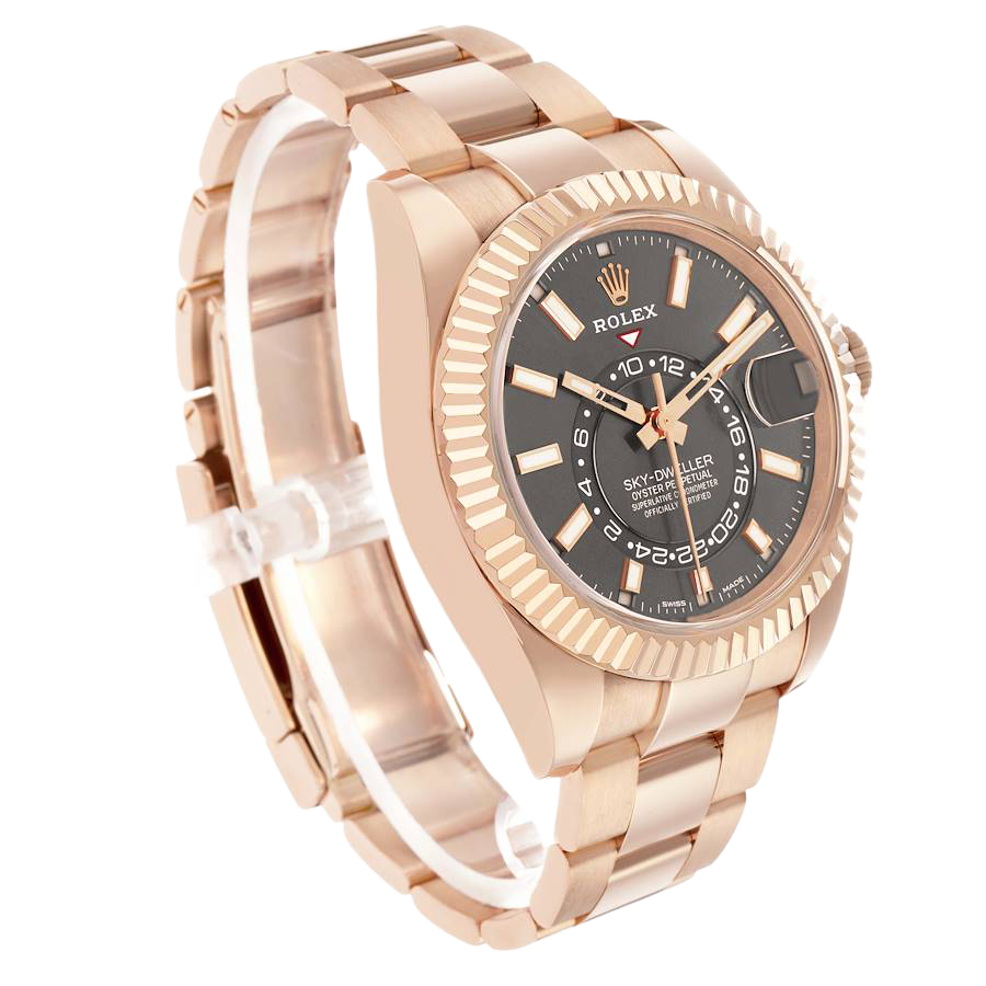 Sky-Dweller 42mm Rose Gold Slate Dial Mens Watch 326935