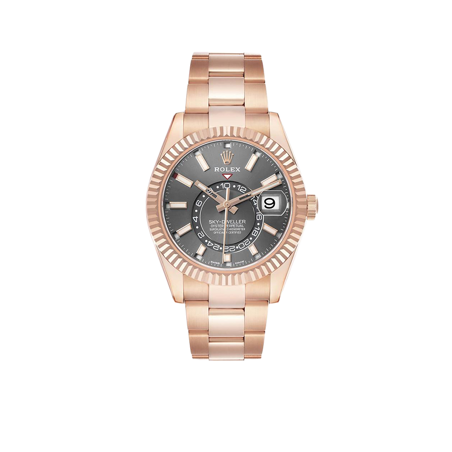 Sky-Dweller 42mm Rose Gold Slate Dial Mens Watch 326935
