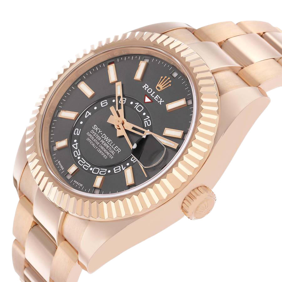 Sky-Dweller 42mm Rose Gold Slate Dial Mens Watch 326935