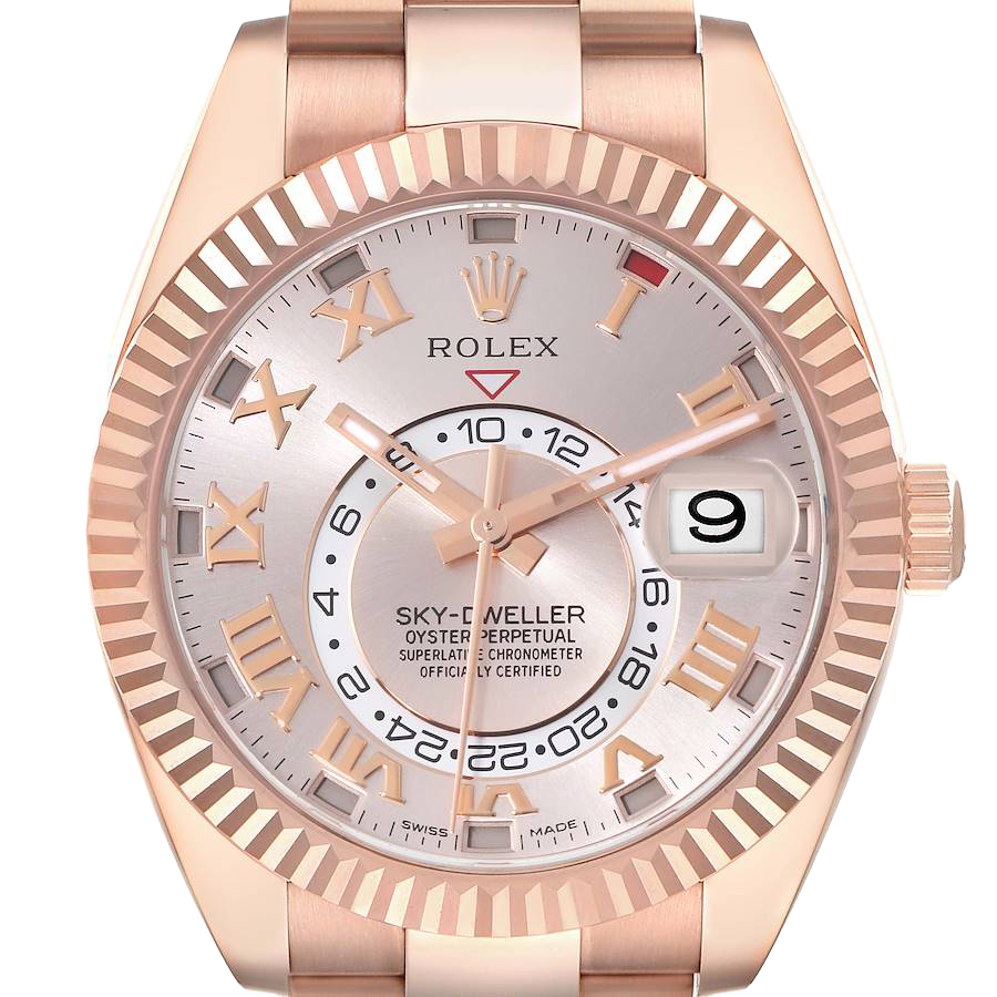 Sky-Dweller 42mm  Rose Gold Sundust Dial Mens Watch 326935