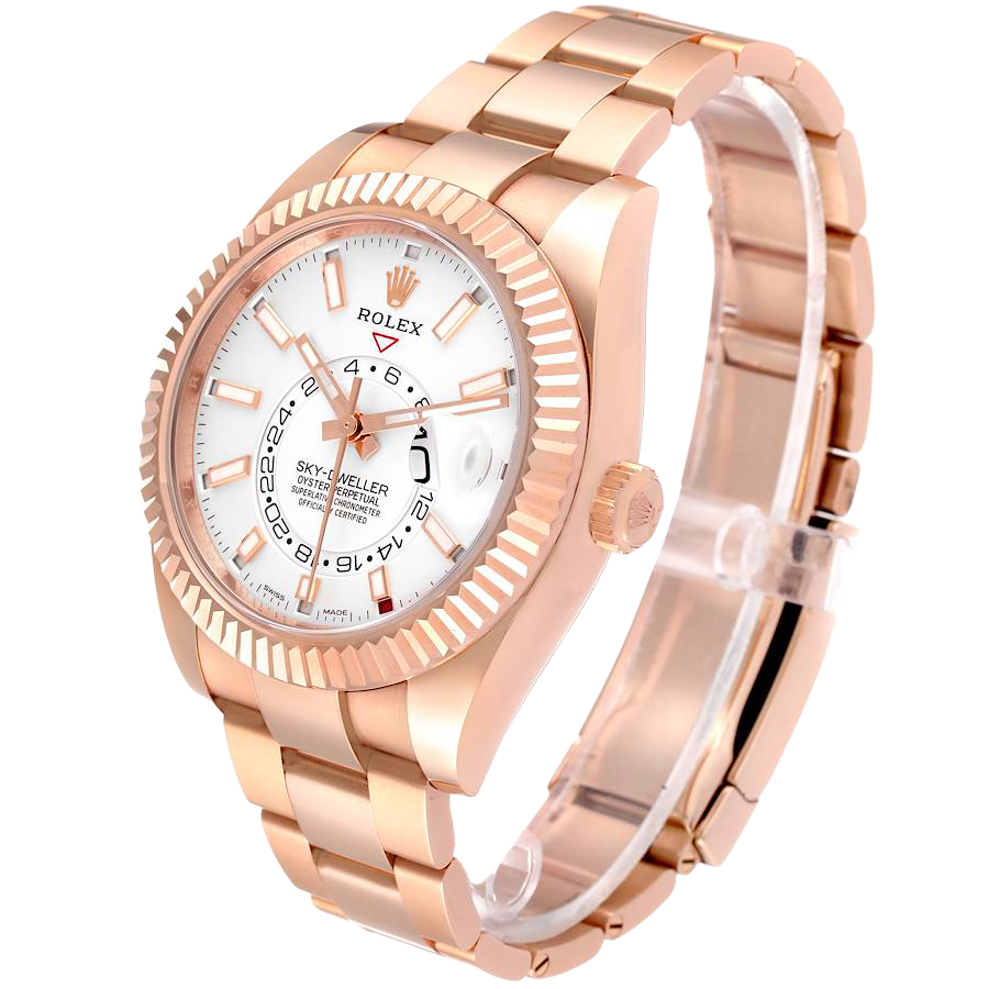 Sky-Dweller 42mm  Rose Gold White Dial Mens Watch 326935