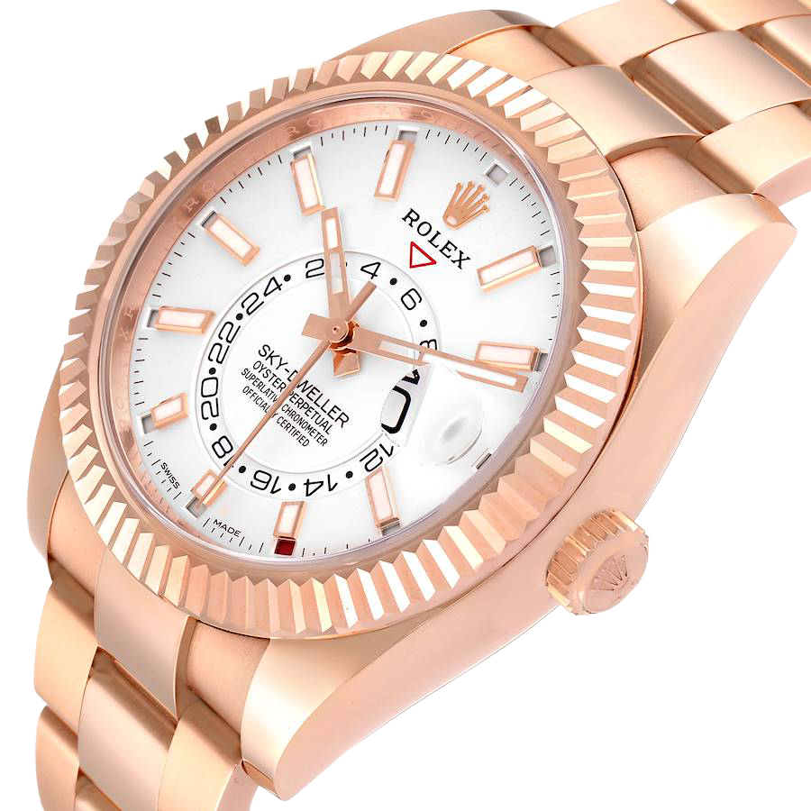 Sky-Dweller 42mm  Rose Gold White Dial Mens Watch 326935