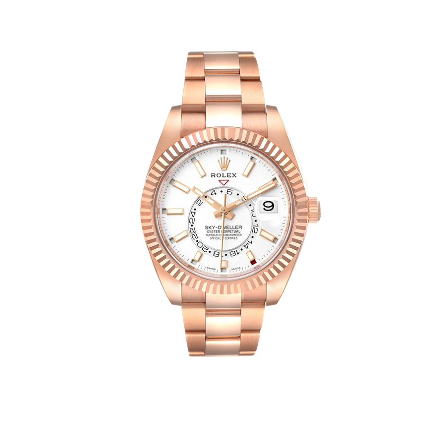 Sky-Dweller 42mm  Rose Gold White Dial Mens Watch 326935