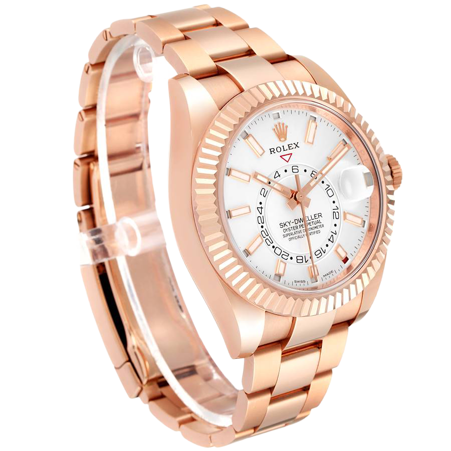 Sky-Dweller 42mm  Rose Gold White Dial Mens Watch 326935