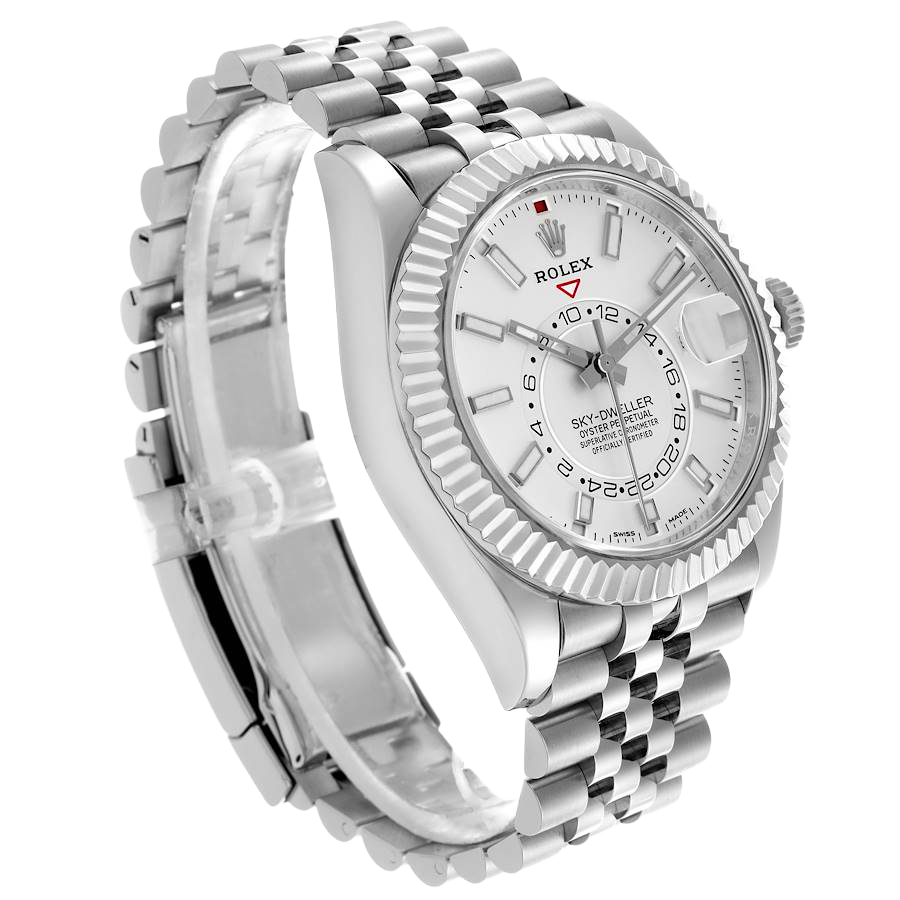 Sky-Dweller 42mm  Silver Dial Steel White Gold Mens Watch 326934
