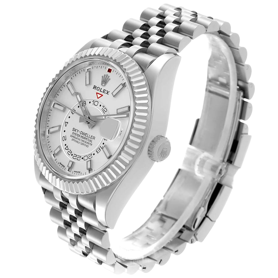 Sky-Dweller 42mm  Silver Dial Steel White Gold Mens Watch 326934