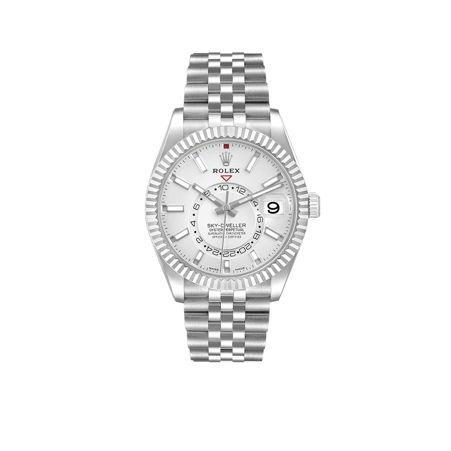 Sky-Dweller 42mm  Silver Dial Steel White Gold Mens Watch 326934